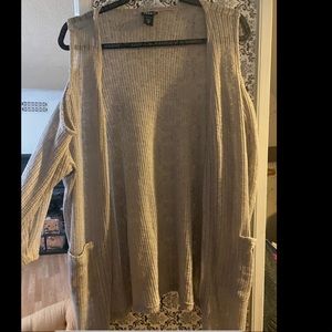 PEEKABOO SHOULDER CARDIGAN WITH POCKETS!!!!